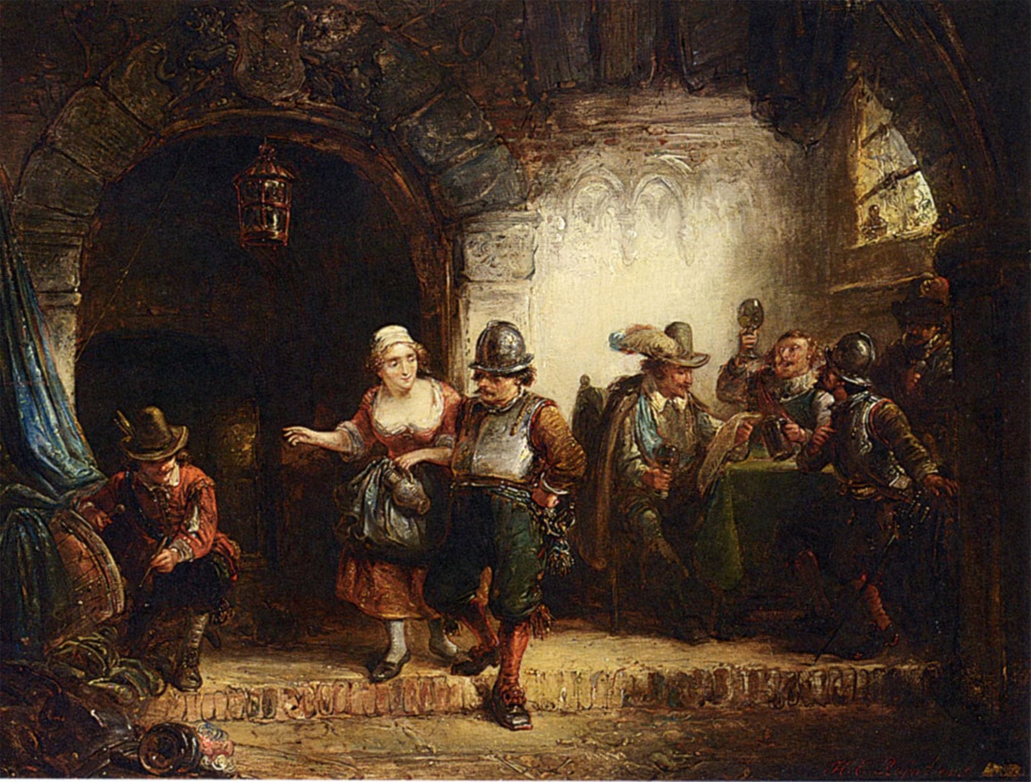 POSTERIIk Famous Print Pop Art Wall Art Graffiti The Flirtation Hendricus Engelbertus Reijntjens Art Prints for Home Decor 60x90cm