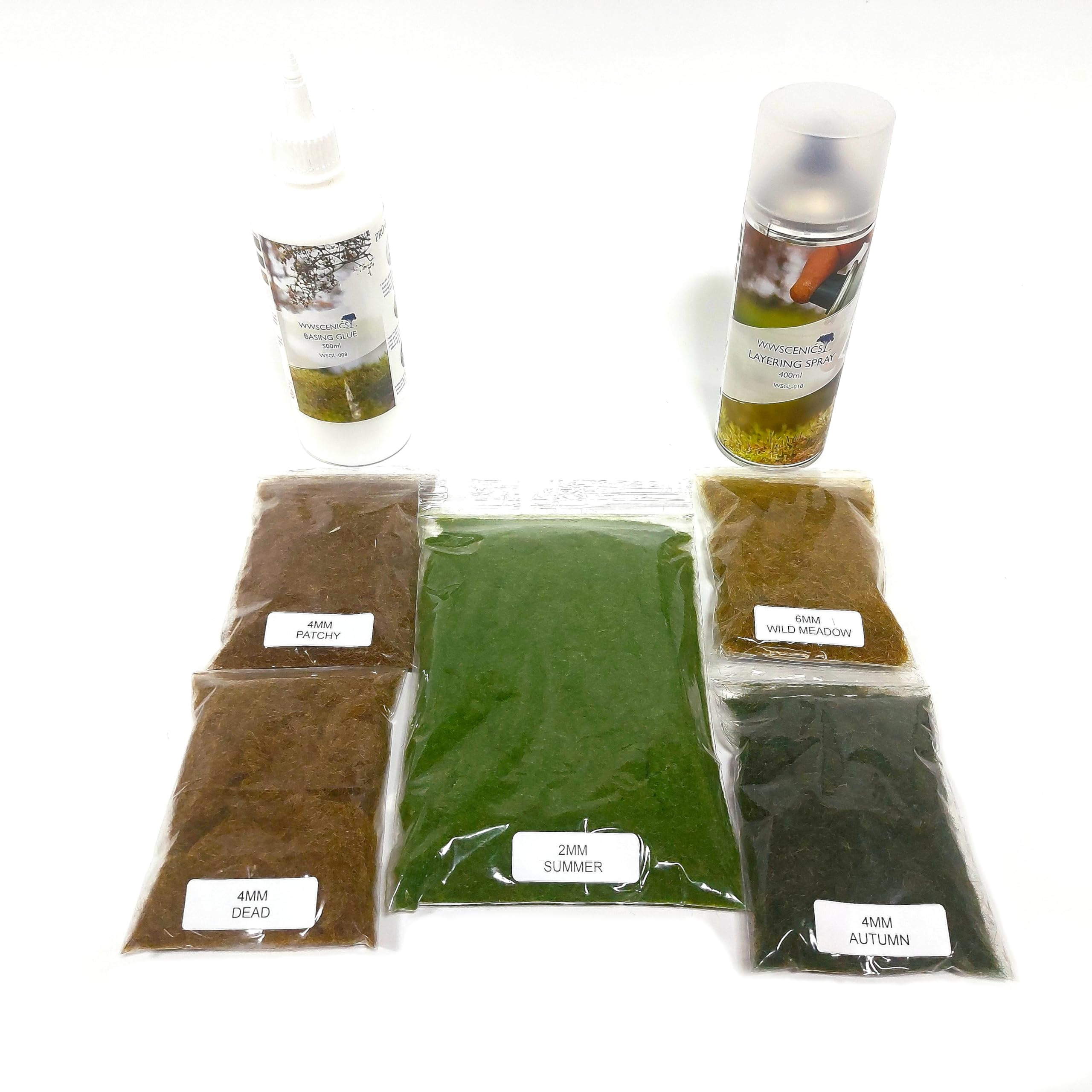 Pro Grass Layering System Summer Grass Starter Kit con colla - WSSK015 | Kit erba statica per diorami e modellazione ferroviaria