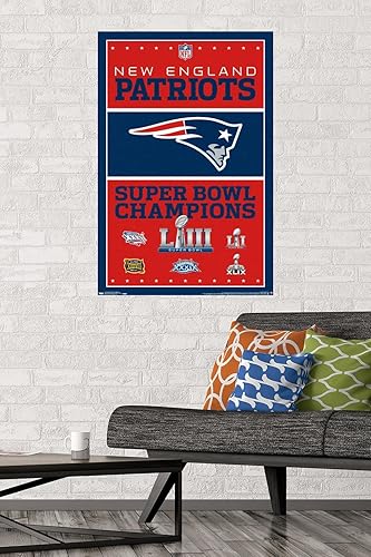 Miniatura 2 de Trends International NFL New England Patriots - Póster de pared de Champions 19, 22.375 x 34 pulgadas, versión premium sin marco