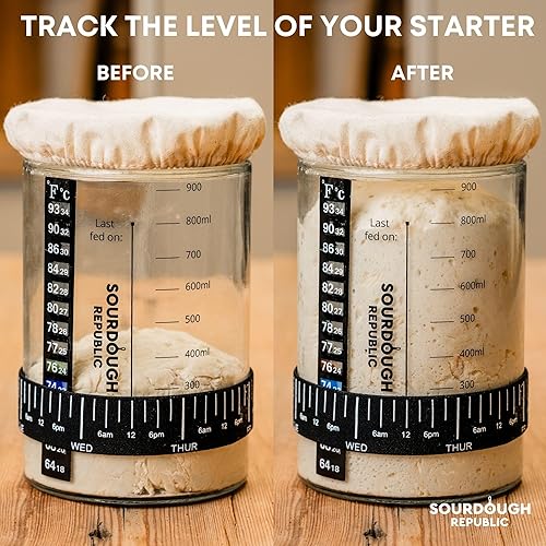 Miniatura 4 de Kit de tarro de inicio de masa madre, 36 onzas, suministros para hornear pan de masa madre, tarro de inicio de masa madre, kit para hacer pan, tarro