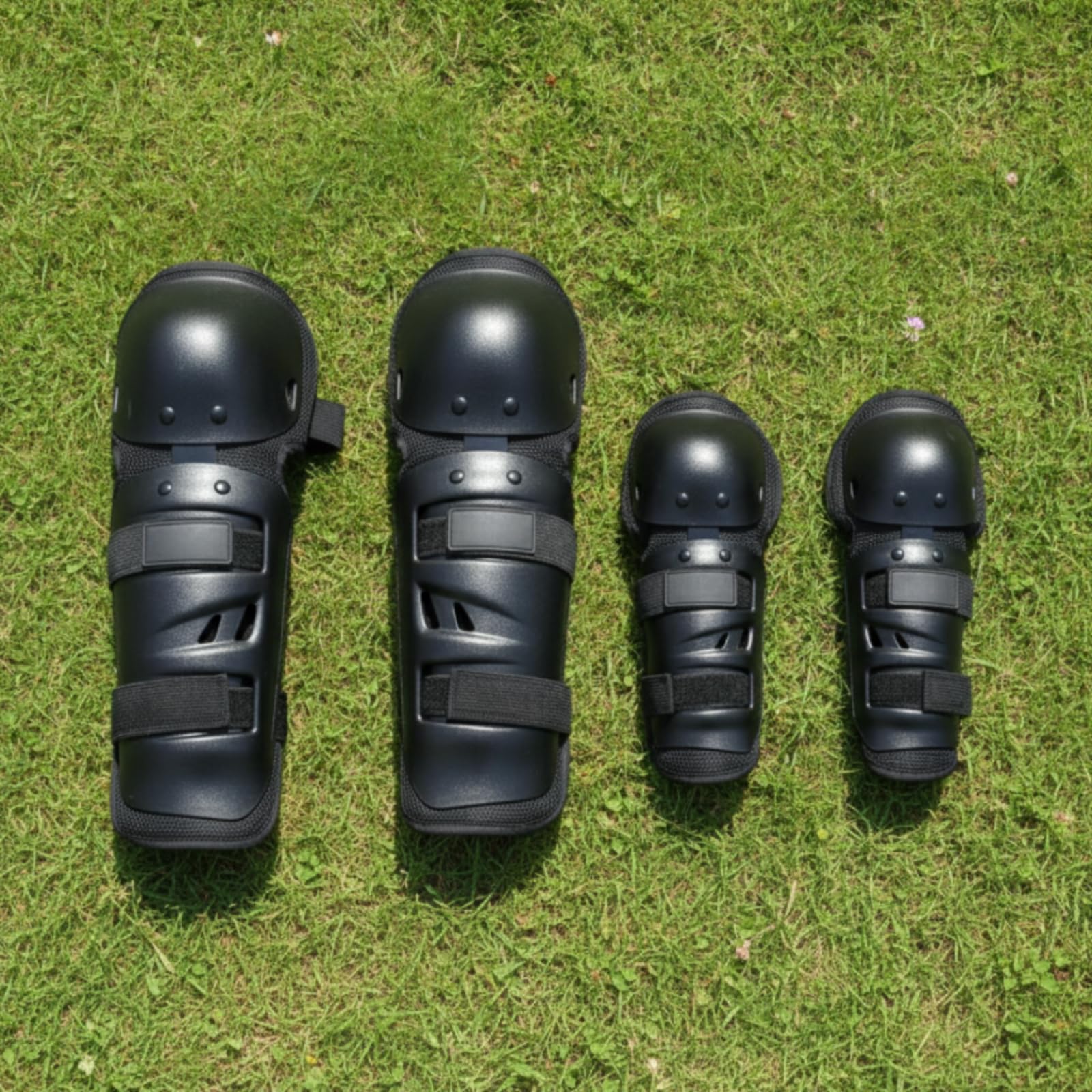 4 Pezzi Set di Protezioni con Involucro Rigido Regolabili Set con Ginocchiere Regolabile Ginocchiere per Bambini, Pattinaggio, Bicicletta, Monopattino