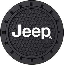 Plasticolor 000652R01 Soporte para Copas Jeep Logo para Auto, Camioneta, SUV, 2 Unidades, Negro