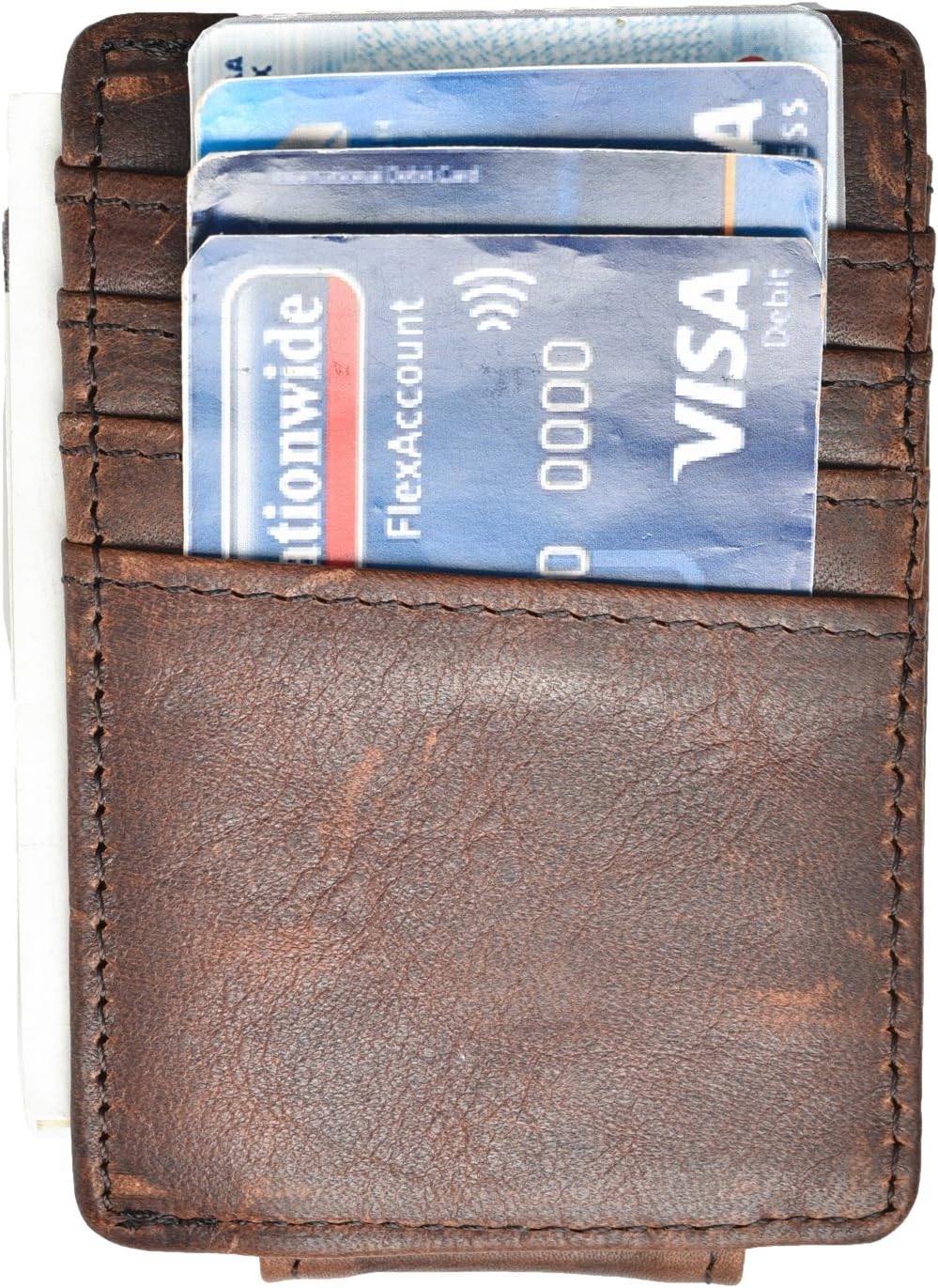 Money Clip RFID Front Pocket Wallet Men Leather Slim Minimalist Wallet - Image 5