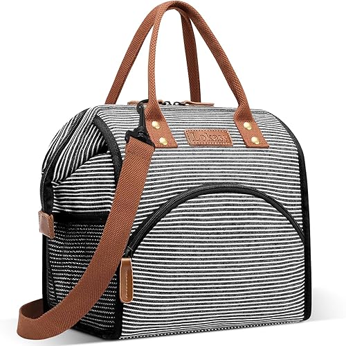 Miniatura 11 de LOKASS Bolsa de Almuerzo Aislada Lonchera de Apertura Amplia Bolsa Tote de Almuerzo Soporte Grande para Bebidas Organizador de Aperitivos de Nailon