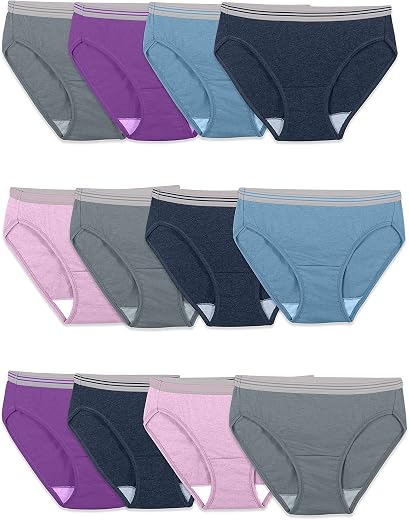 Fruit of the Loom womens Eversoft Cotton Underwear Multipacks, Tag Free & Breathable, Available in Plus Size