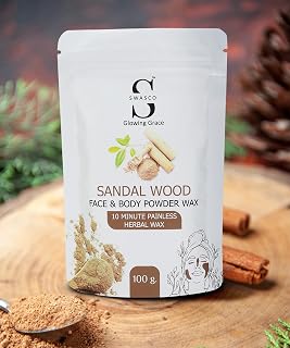 SWASCO Wax Powder for Hair Removal | Herbal Wax with Sandalwood & Multani Mitti | Painless, Chemical-Free Waxing for Face,... Price In India