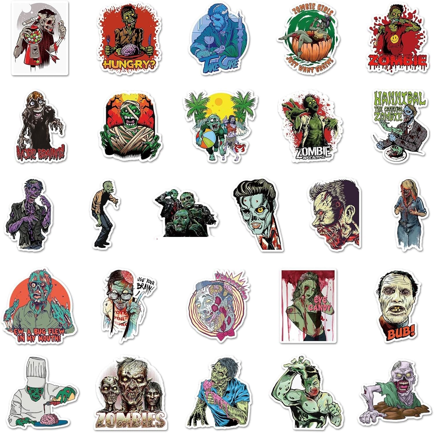 ステッカー大きめセット 3Dホラーハロウイン7ゾンビ　血まみれ  フット Amazon.co.jp: ゾンビ Zombie ハロウィーン ハロウィン スカル Skull