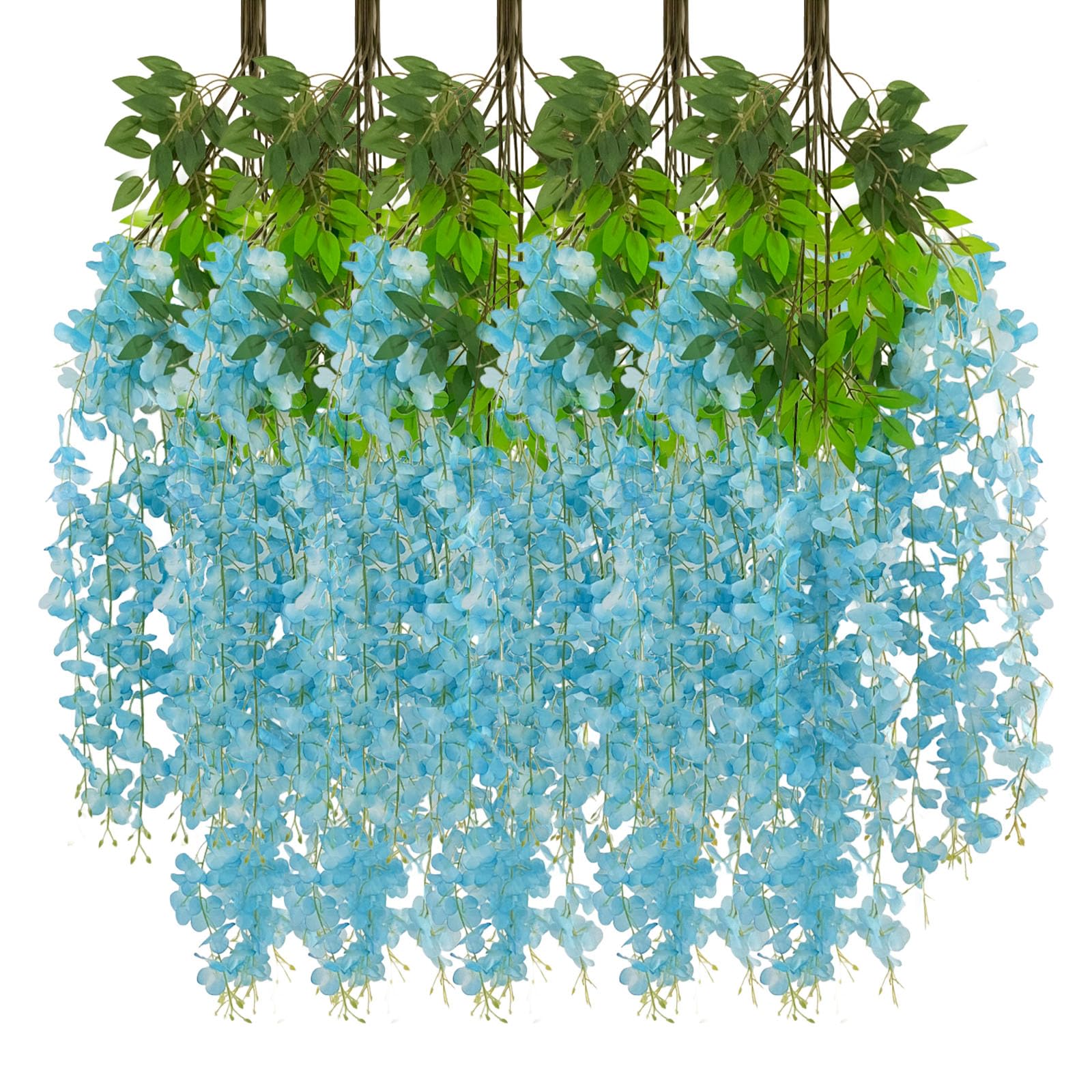 24 Pack Artificial Wisteria Garlands 5ft Wisteria Hanging Garland Artificial Flowers Hanging Garland for Backdrop Yard Garden — image 1