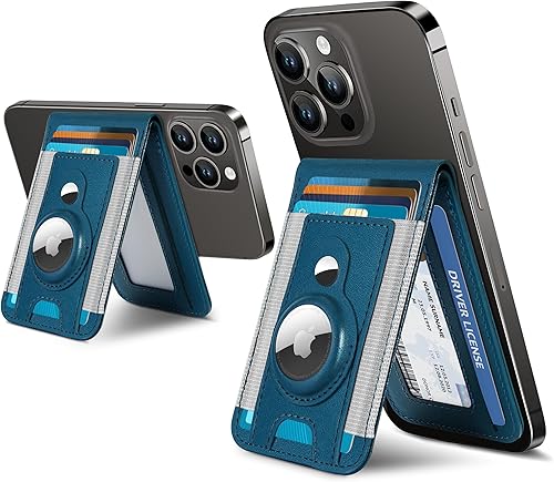 ExtreLife Cartera Magsafe con soporte para Airtag, cartera magnética para iPhone serie 1615141312, soporte para 9 tarjetas, ventana de