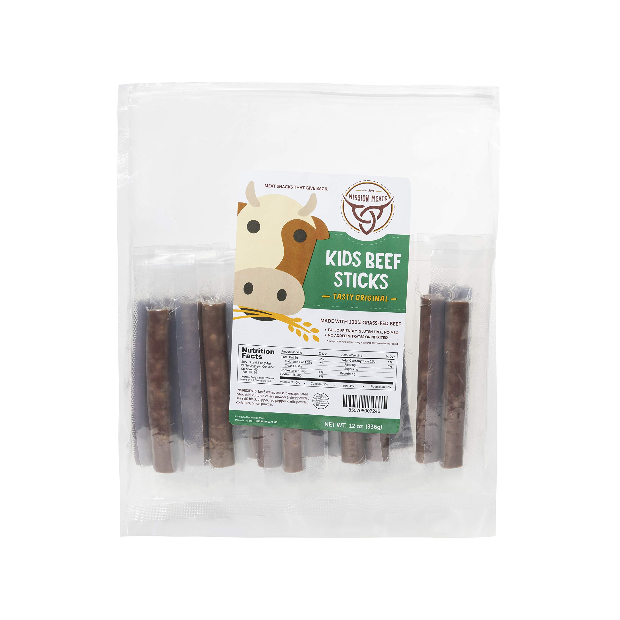 Mission Meats Sugar Free Grass Fed Beef Sticks Gluten Free Paleo