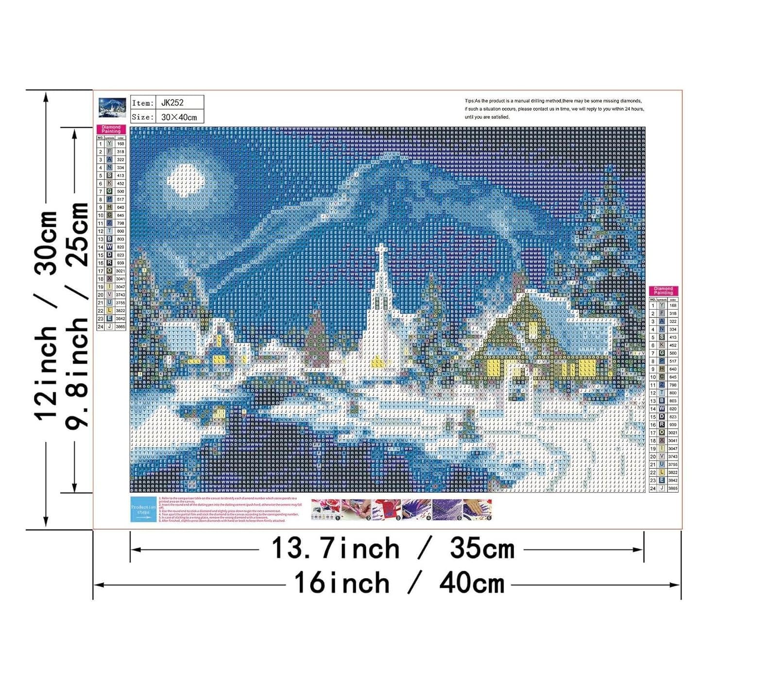 Amazon | SHUUL ダイヤモンドアート 雪の中の小屋 DIY クロスステッチ