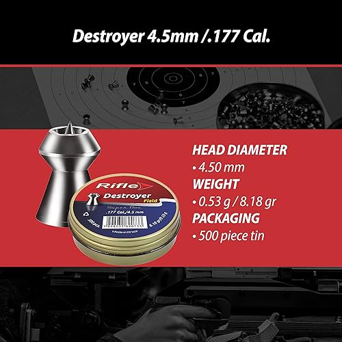 Miniatura 2 de Pellets de pistola de aire destructor de rifle  Calibre .177  0.177 in  0.29 oz  Cabeza hueca con punta puntiaguda diseñada para cazar  500 unidades