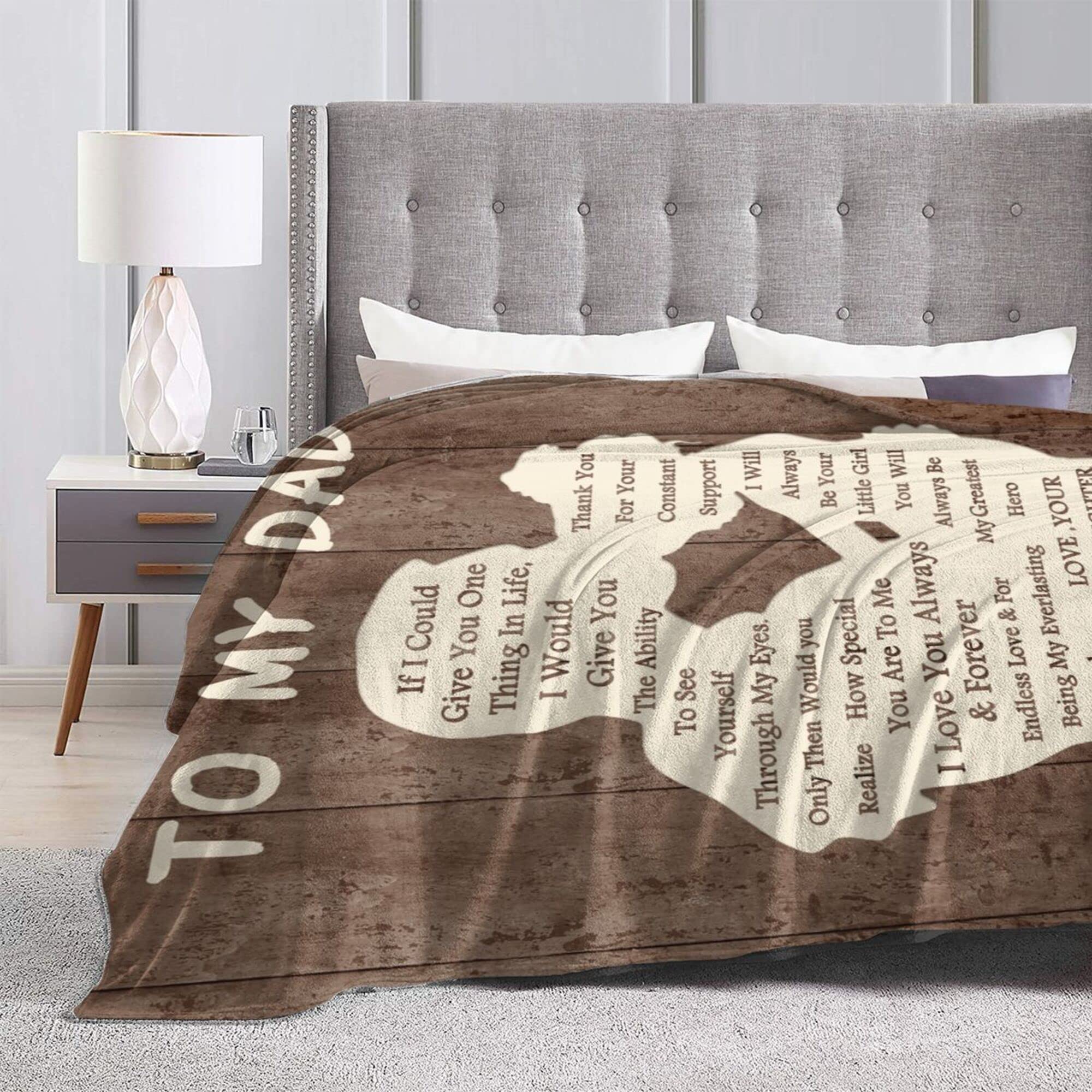 Coperta con scritta in inglese To My Brave Son Dad gave Son, coperta