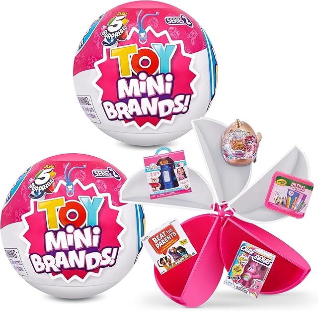 5 Surprise Toy Mini Brands Series 2 Capsule Collectible Toy, Toys Mystery Capsule Real Miniature Brands Collectibles (2 Pack)