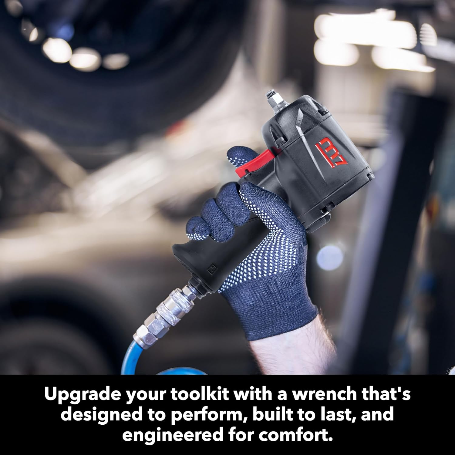 M7 NC-3612Q 3/8-inch Drive Quiet Mini Aluminum Air Impact Wrench, High Torque Wrench, Automotive Tool for Professional and Industrial Use, Lightweight Air Tool for Confined Spaces