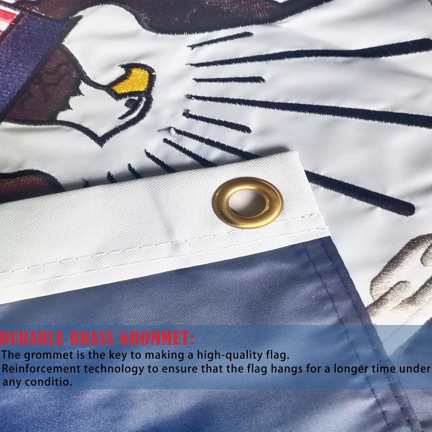 USA Navy Emblem Flag 3x5 Double Sided Embroidered- Heavy Duty United States Navy Flags Double Stitched Resistant USN Military Flags with2 Brass Grommets Outdoor Indoor - Image 4