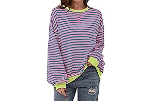 indybelle Women's Striped Oversized Sweatshirt