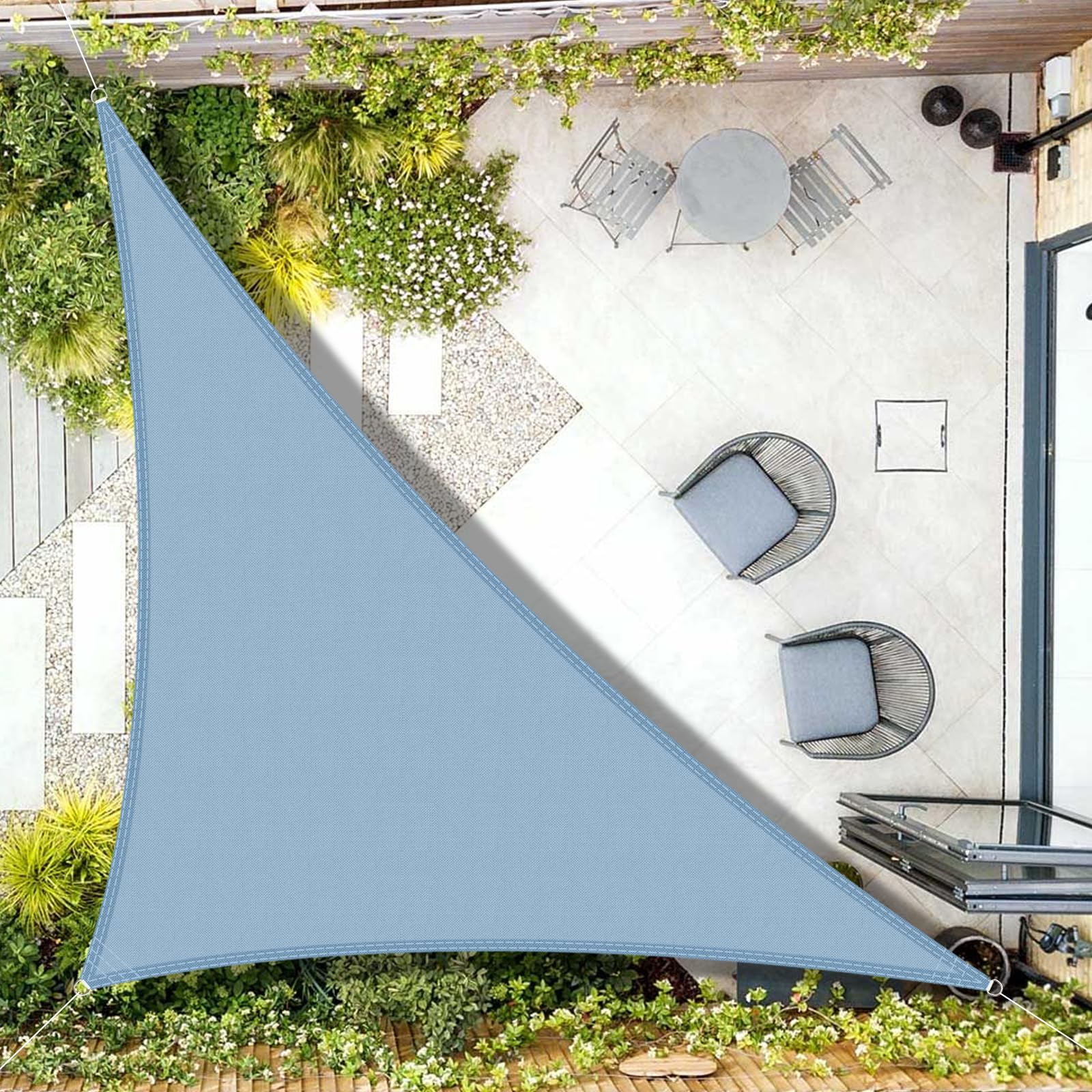 AXT SHADE Toldo Vela de Sombra Impermeable Triangular 3x3x4,25m Protección Rayos UV para Exterior Terraza Patio Jardín-Arena — view 28