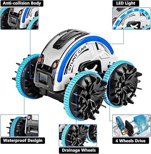 Miniatura 2 de Cheerwing 2.4 GHz todo terreno impermeable, auto de control remoto anfibio, rotación de 360 a control remoto, regalo para niñas y niños