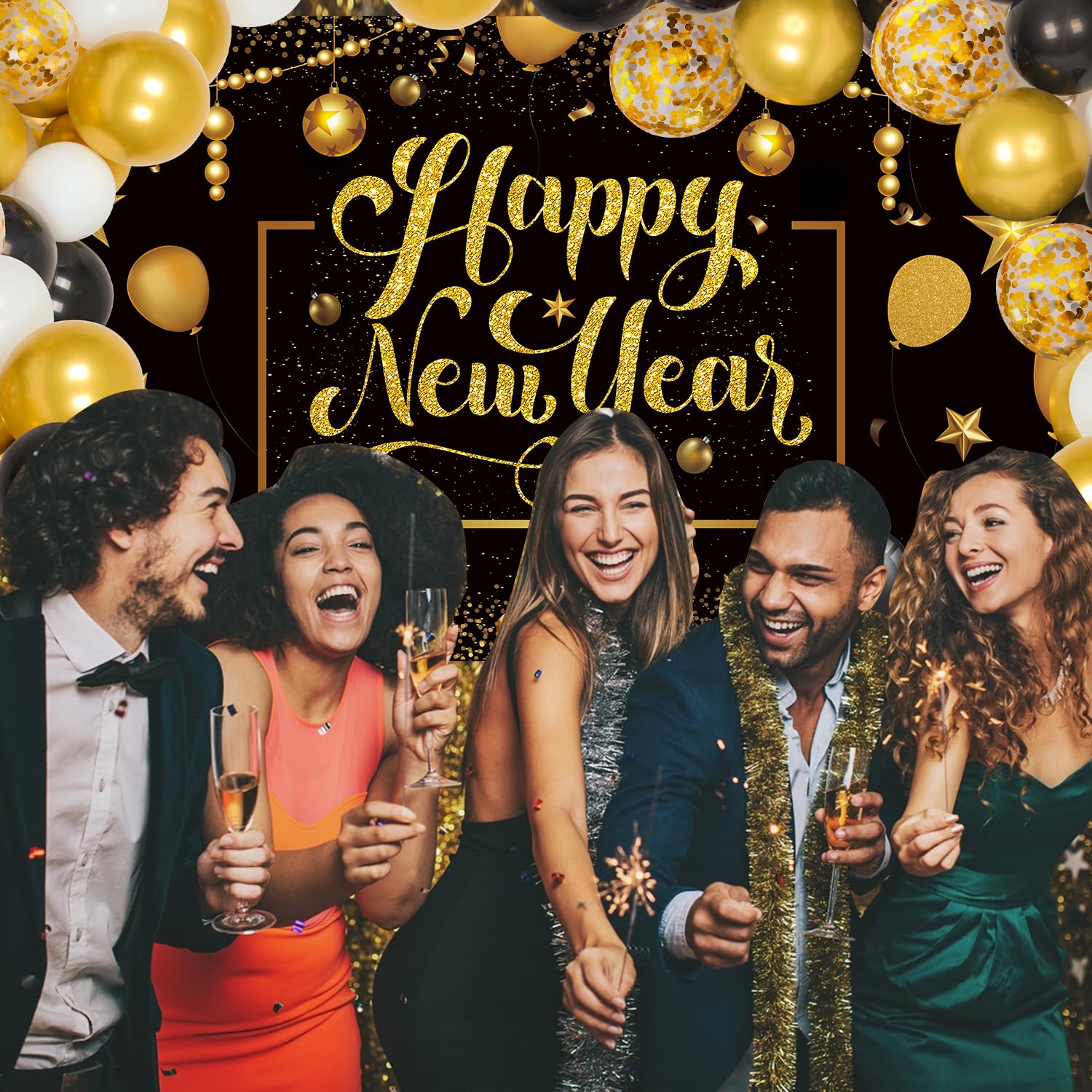 2024 ハッピーニューイヤー　装飾　バルーン Amazon | New Years Eve Party Supplies 2024 Happy New Years