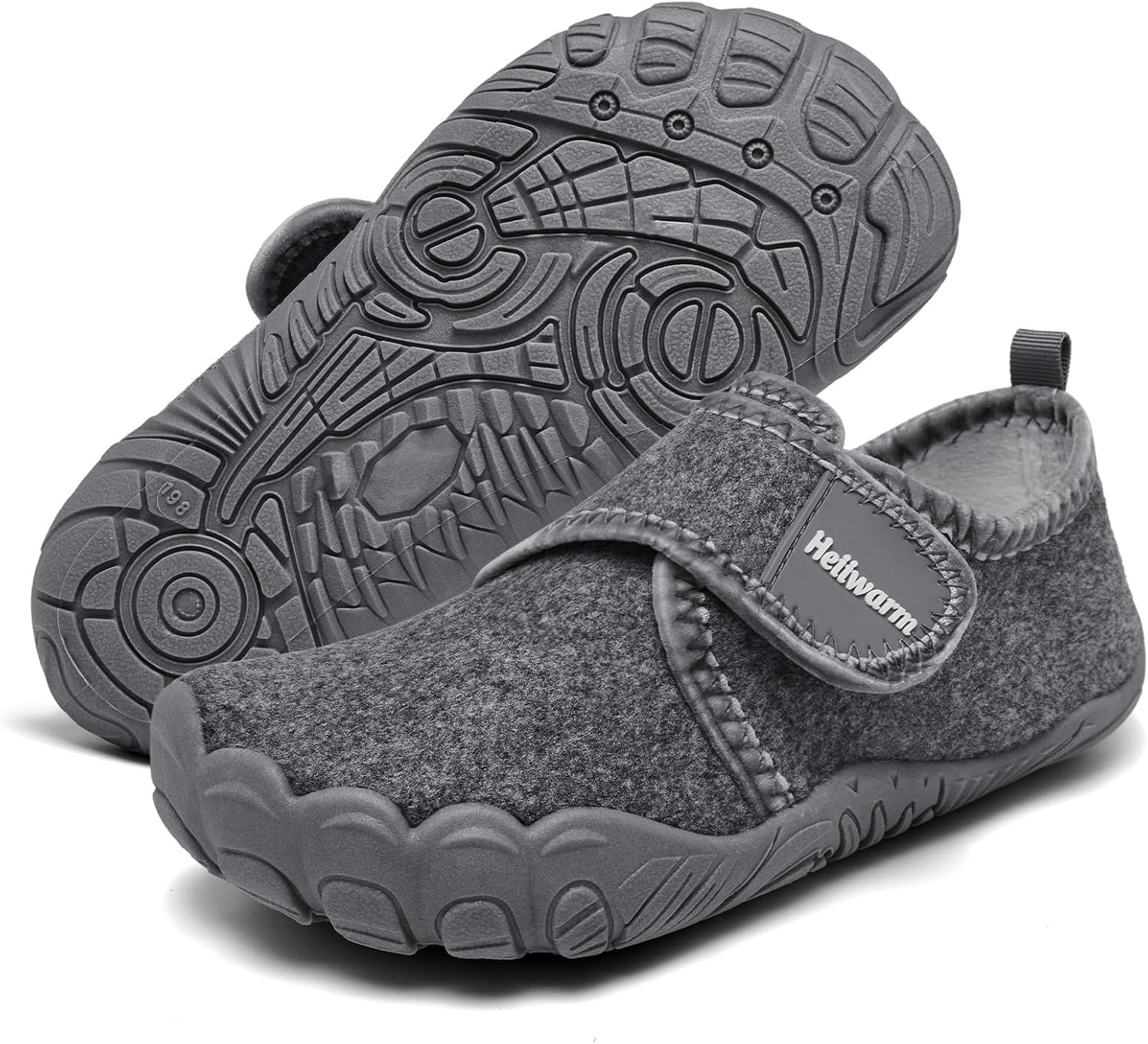 Kids Slippers Boys Girls Comfortable Warm Wide Toe Shoes Lightweight Non-slip Indoor Fleece Slippers(Little Kid/Big Kid)