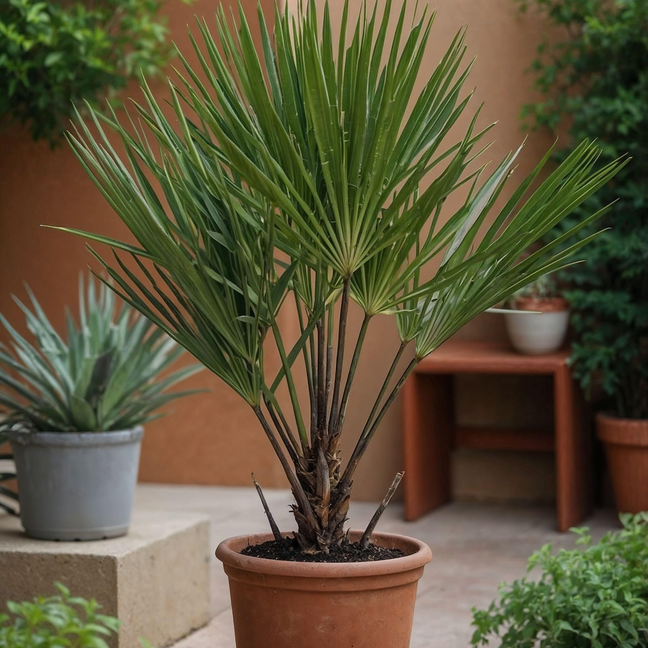 Plant in a Box - Palmiers d'extérieur - Mélange de 3 plantes - Pot 15cm - Hauteur 50-70cm