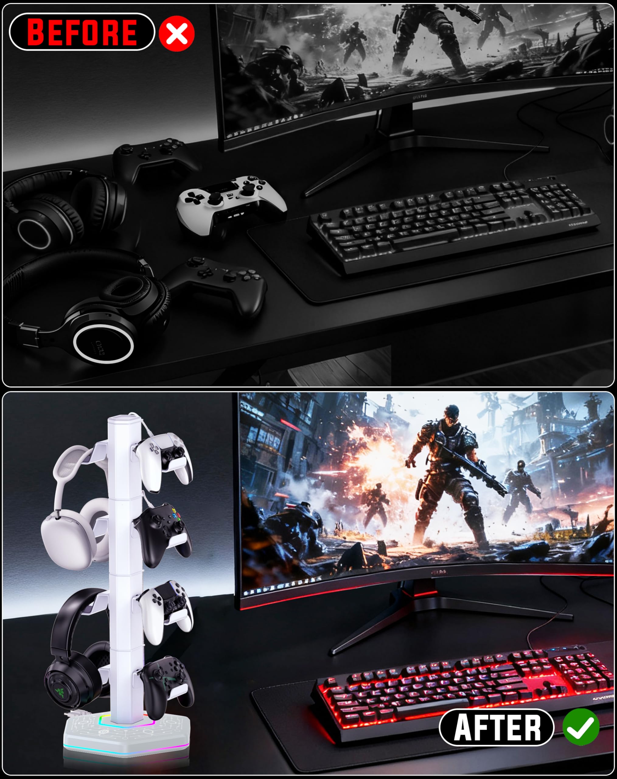 Amazon.co.jp: Kytok RGBコントローラーホルダー PS5/PS4/Xbox/Switch