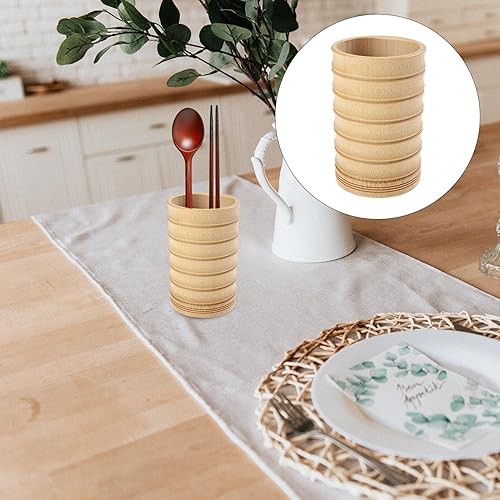 Miniatura 9 de Housoutil Soporte para utensilios de madera de acacia para encimera de cocina, 4.32 x 2.79 pulgadas, soporte grande para utensilios de cocina,