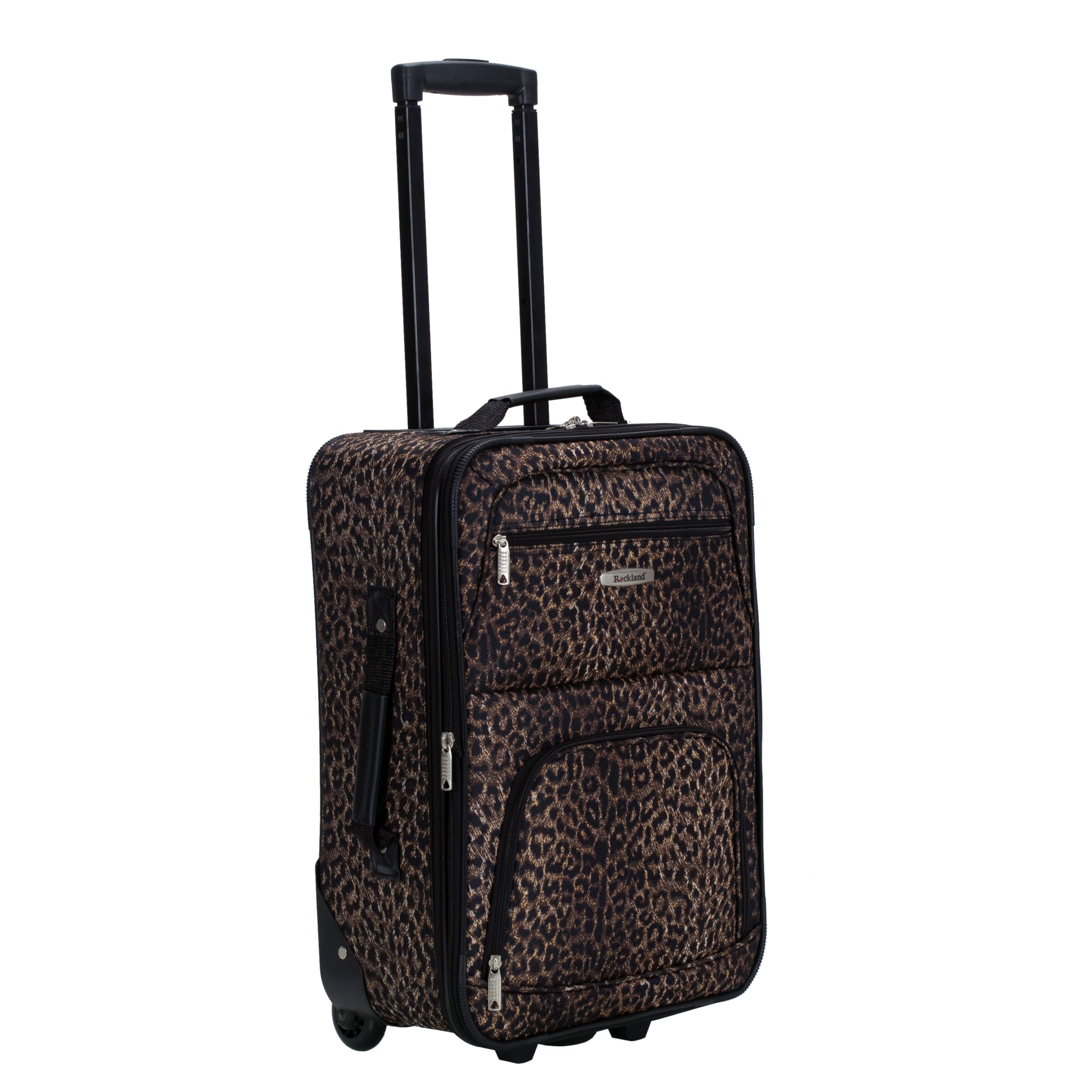 Rockland Set di valigie verticali Softside moda, Leopard, Taglia unica, Set di valigie verticali Softside moda