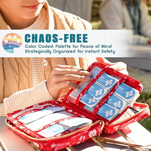 Miniatura 3 de EVERLIT Care Rescue Pack  Kit de primeros auxilios para la familia para niños con 200 piezas de suministros médicos  Bolsa de almacenamiento