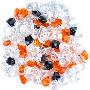 Clear Crystal Stones for Electric Fireplace, Multi-Colored Rocks, Outdoor and Indoor Decorations