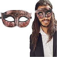 Vista 1 de Máscara de mascarada para hombre, máscara de aspecto antiguo para Halloween, fiesta veneciana, fiesta de máscaras y baile de máscaras