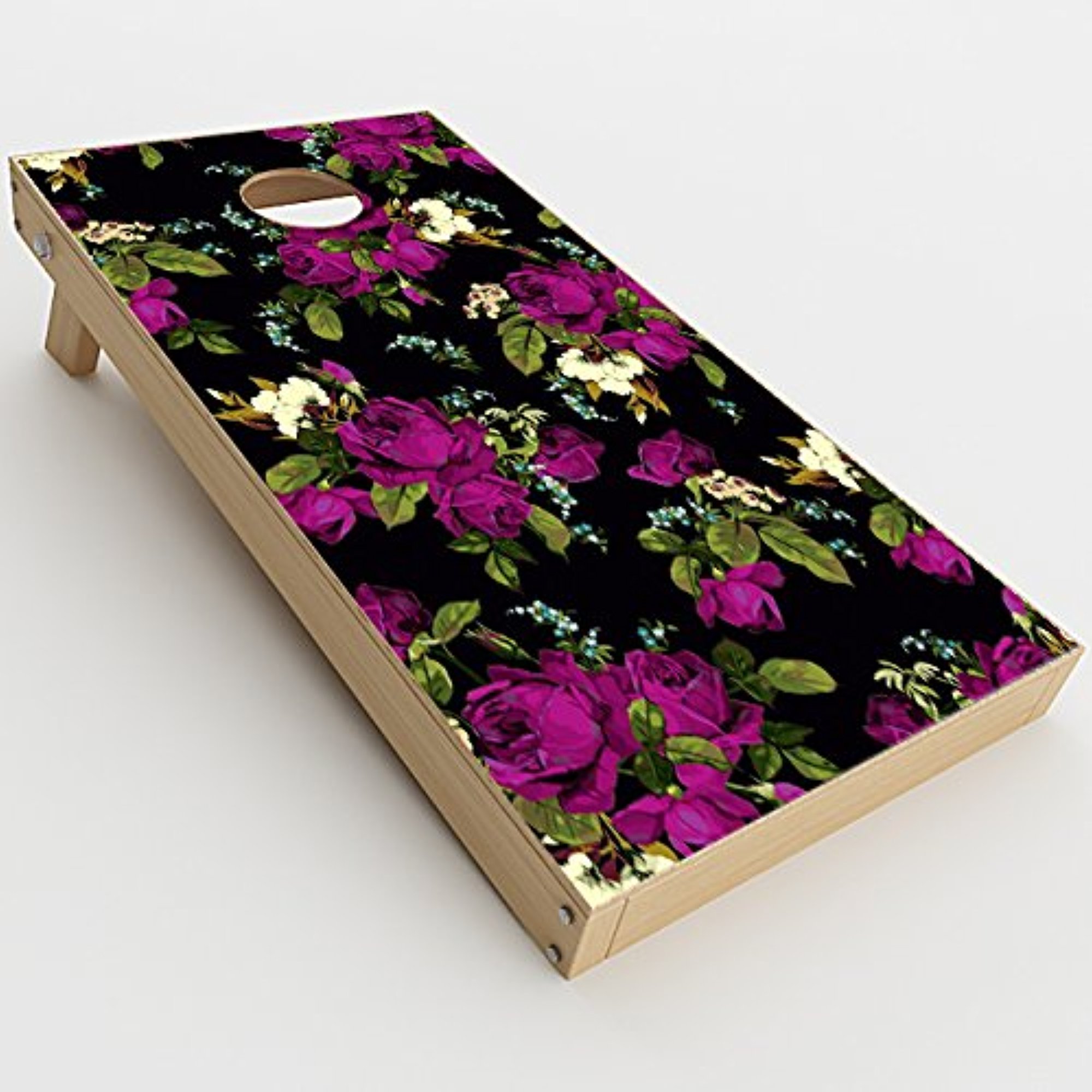 Skin Decal Vinyl Wrap for Cornhole Game Board Bag Toss/Rose Floral Trendy
