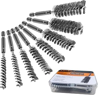 8Pcs Stainless Steel Wire Bore Brush for Power Drill Cleaning 5/16"-3/4"