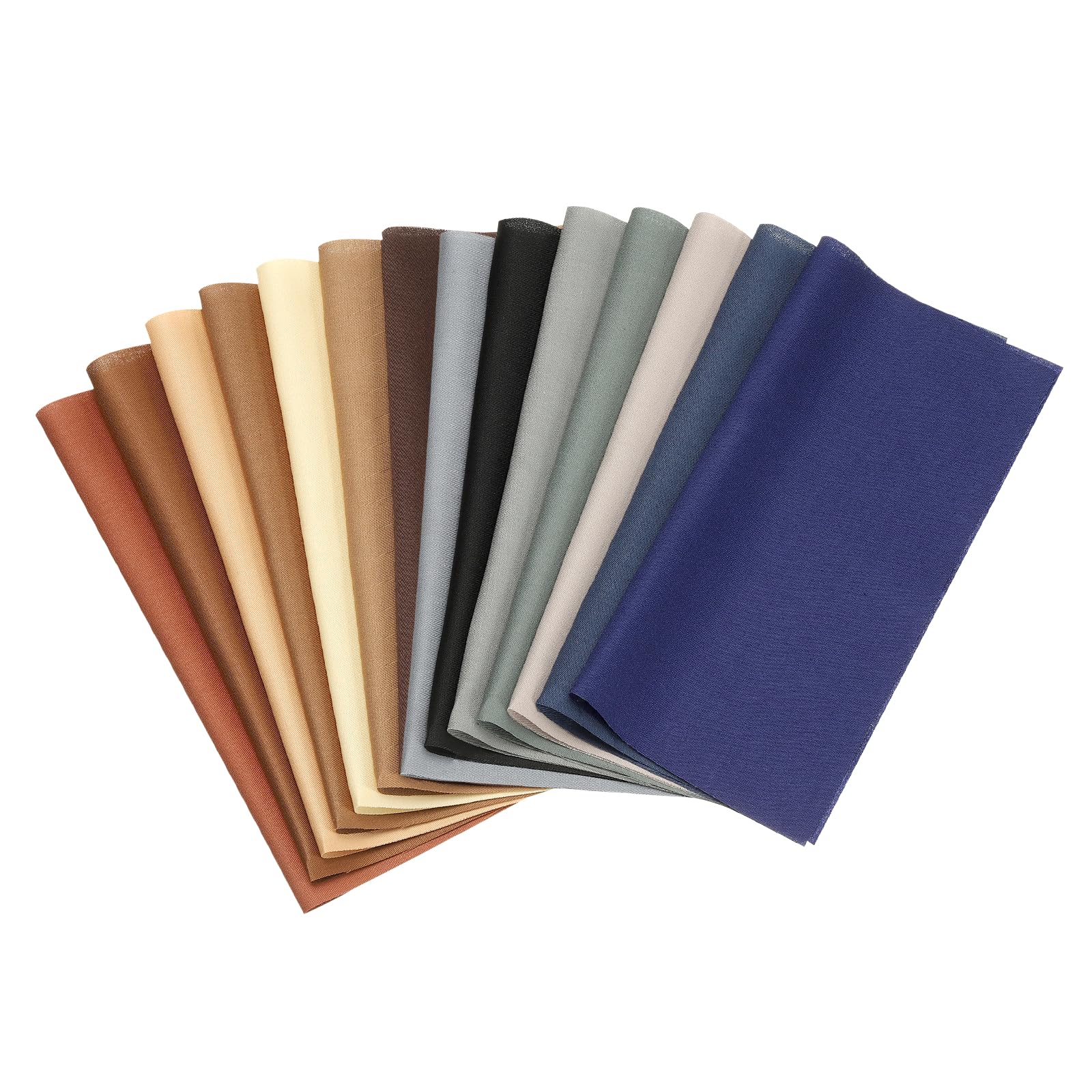 PATIKIL Cotton Fabric Bundles 14 Pcs 10x10In Fat Quarter Coffee Navy Gray