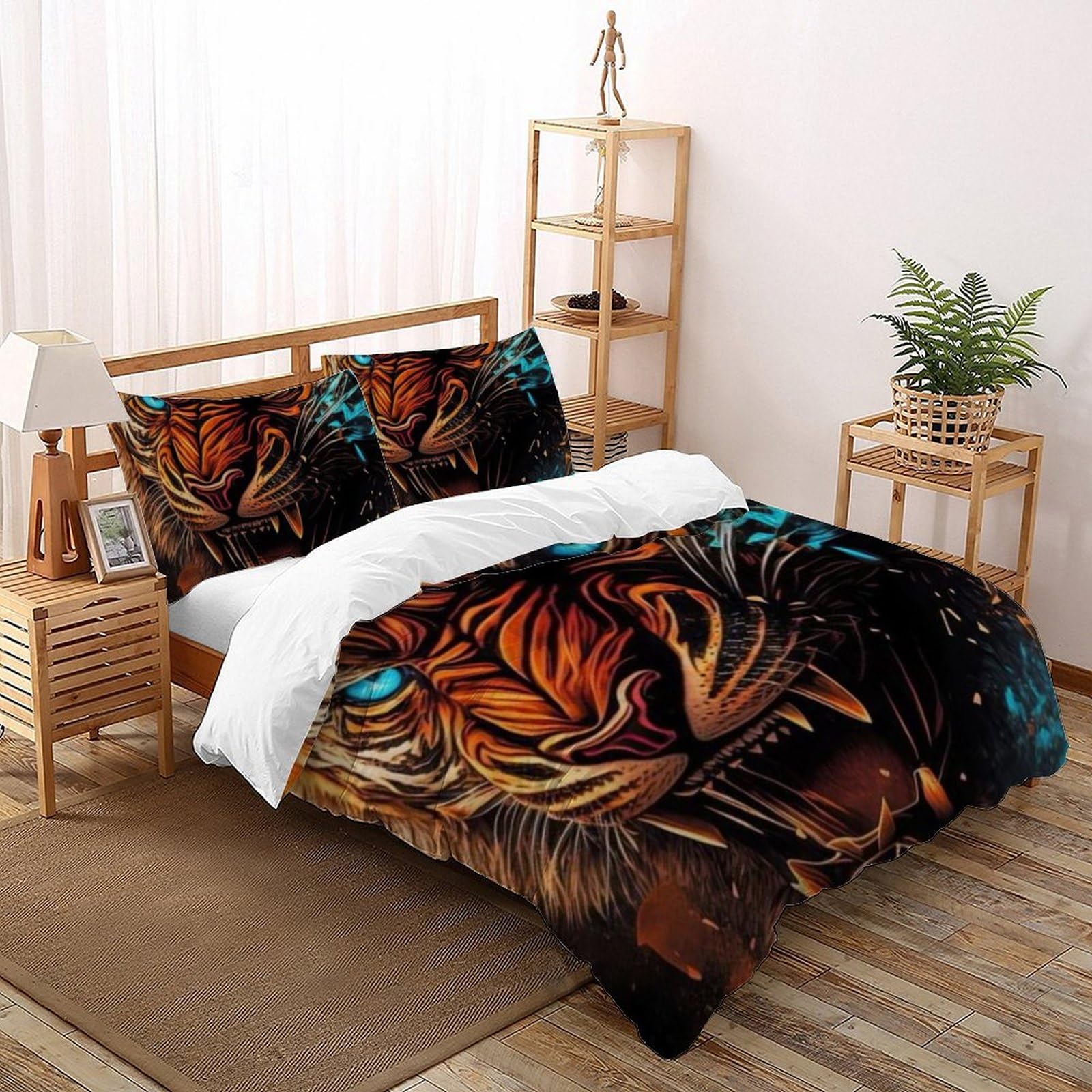 Housse de couette animaux 260x220 fermeture éclair lit enfants et adultes