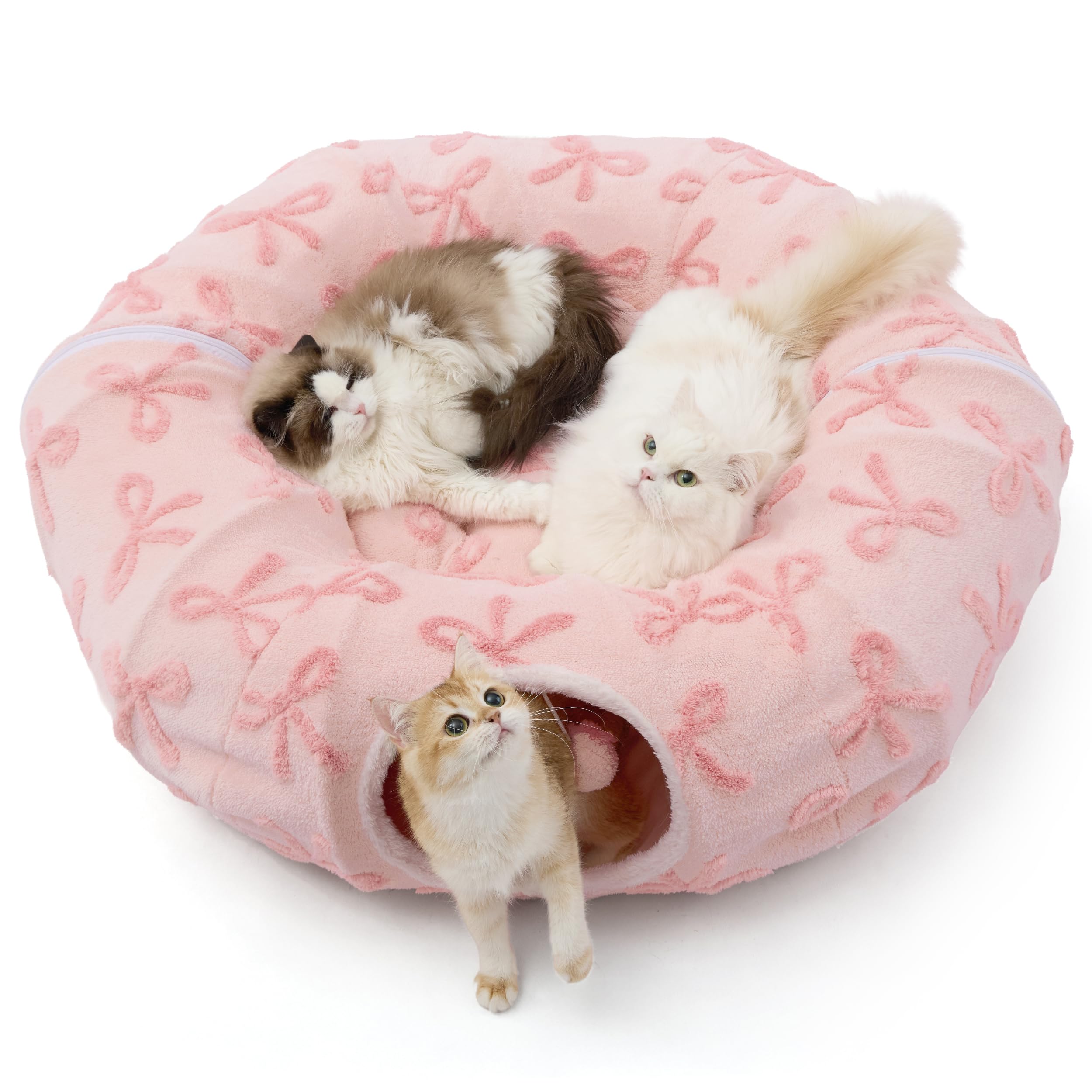 Lesure Donut Cute Jacquard Large Cat Tunnel Bed Kitten Toys for Dog Bunny