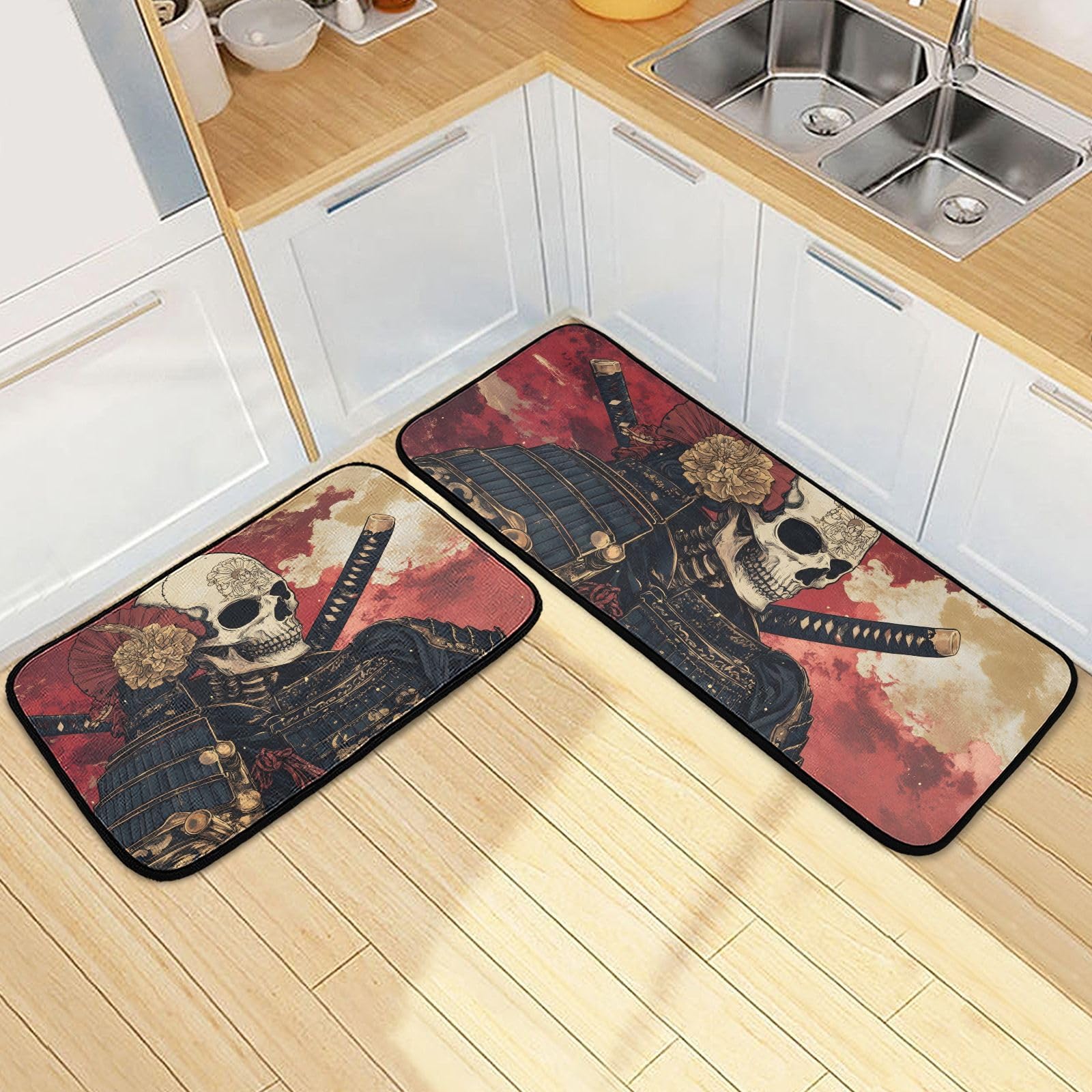Amazon.com: KYZSXZ Samurai Japanese Kitchen Mat Set, Kitchen Rugs