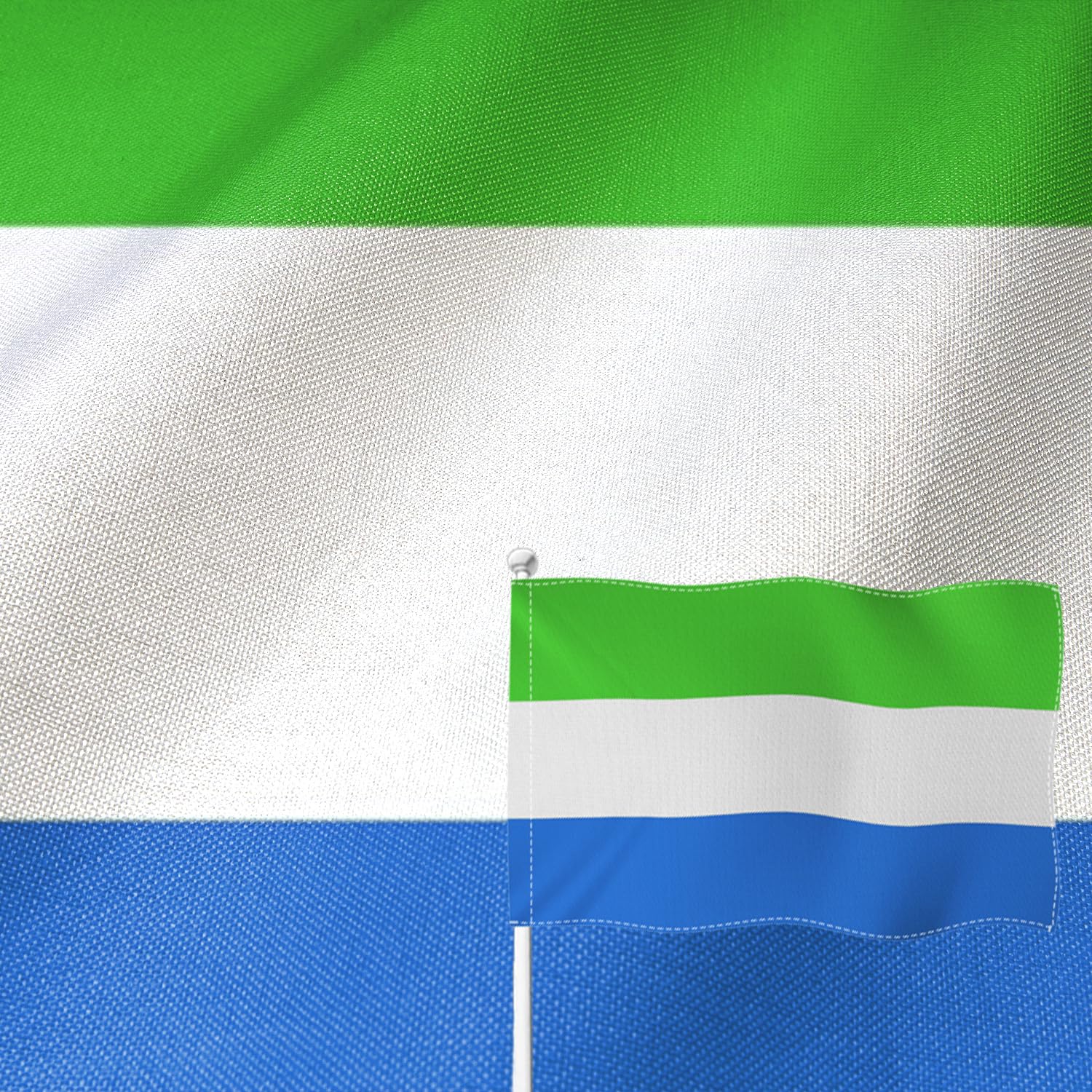 Drapeau Sierra Leone double face avec coutures vives renforcées - 8