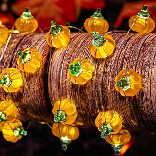 Fall Decor Thanksgiving Decorations 3D Pumpkin Halloween Lights 20Ft 40 LEDs Fairy String Lights Battery Powered Thanksgiving Fall Lights for House Bedroom Party Indoor Outdoor Porch Decor