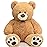 HollyHOME Teddy Bear Stuffed Animal Plush Giant Teddy Bears with Footprints Big Bear 36 inch Tan