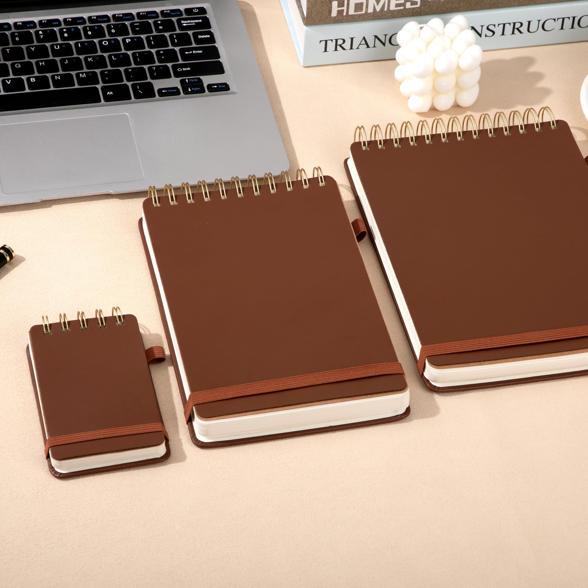 Yoment Taccuino tascabile 7,6 x 12,7 cm, 240 fogli, copertina in pelle, piccolo blocco note per prendere appunti al lavoro o a scuola, marrone
