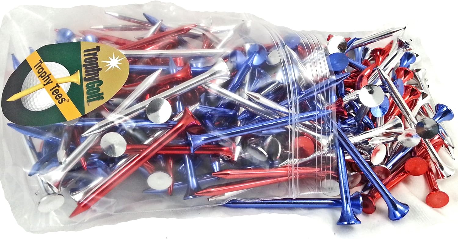 Trophy Golf Plastic Metallic Golf Tees