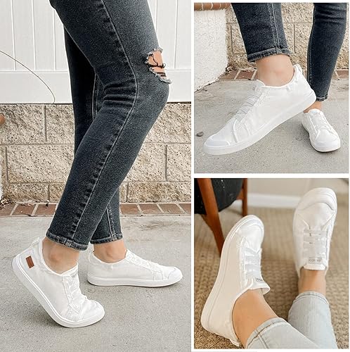 Miniatura 6 de JENN ARDOR - Tenis de lona para mujer, mocasines de meter, moda estilo casual 2022, punta redonda, suaves, cómodos, zapatos planos para caminar