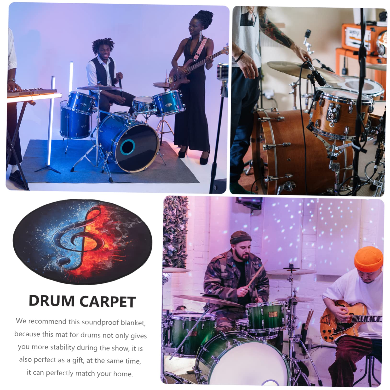 Professionelle rutschfeste Drum Matte Für Schallschutz Anti-Vibrations-Teppich Für Zuhause Musikzimmer Cafés Und Bühnenaufführungen Leicht Zu Reinigen Und Langlebig