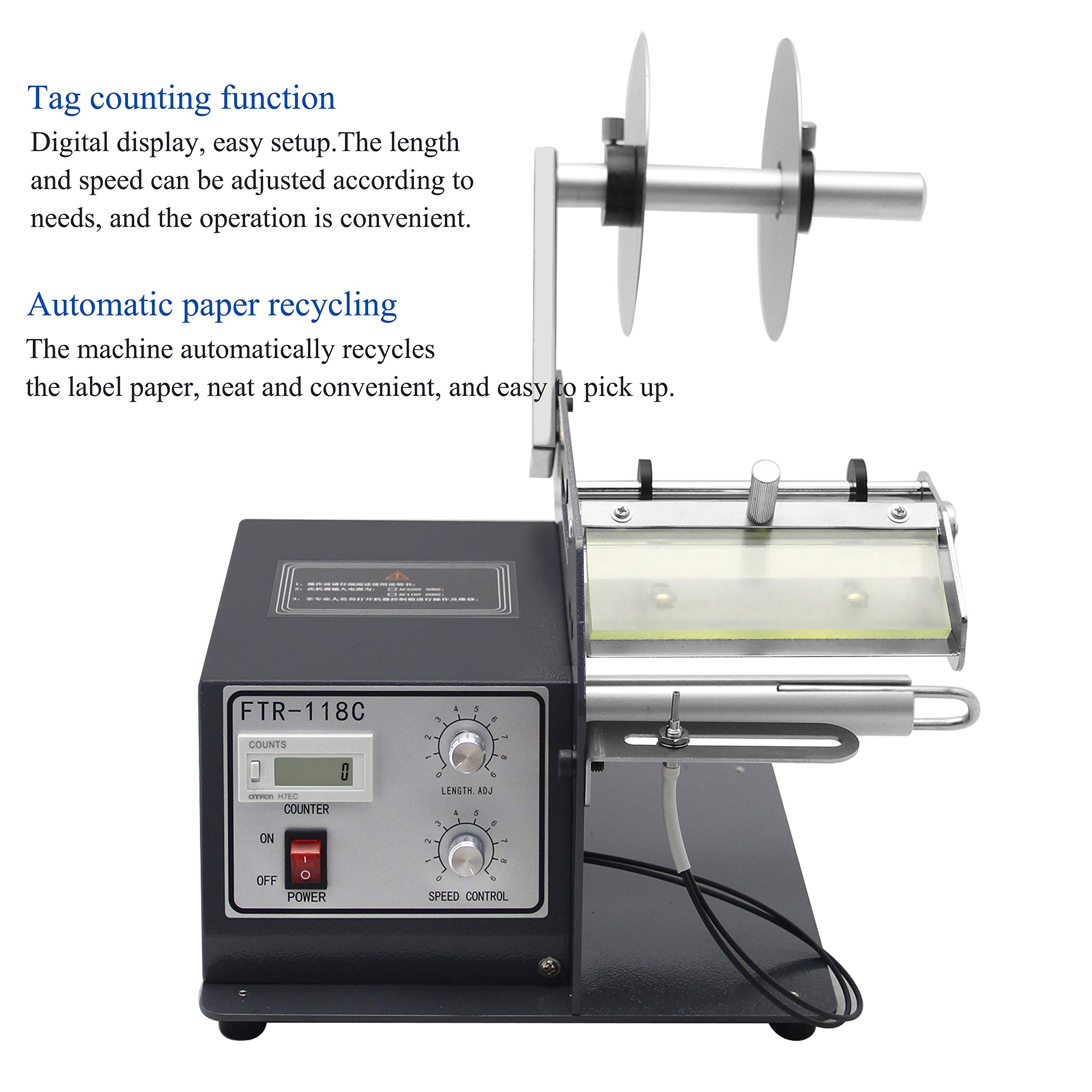 CGOLDENWall Dispenser Sutomatico di Etichette per Contatore di Etichette Macchina per Separare Etichette di Diverse Dimensioni 120mm Width Optical Fiber Induction