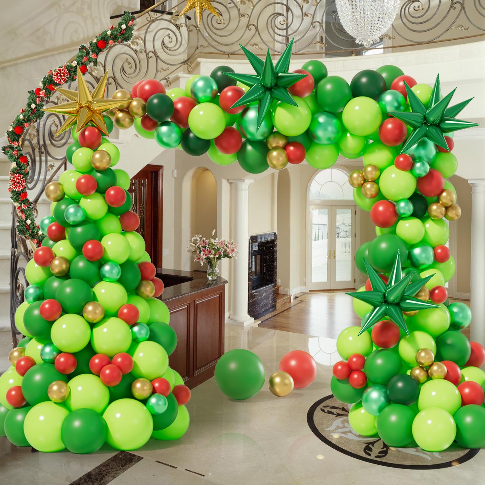 クリスマス バルーン グリーン Amazon | AobkDeco クリスマスバルーン ガーランド アーチキット