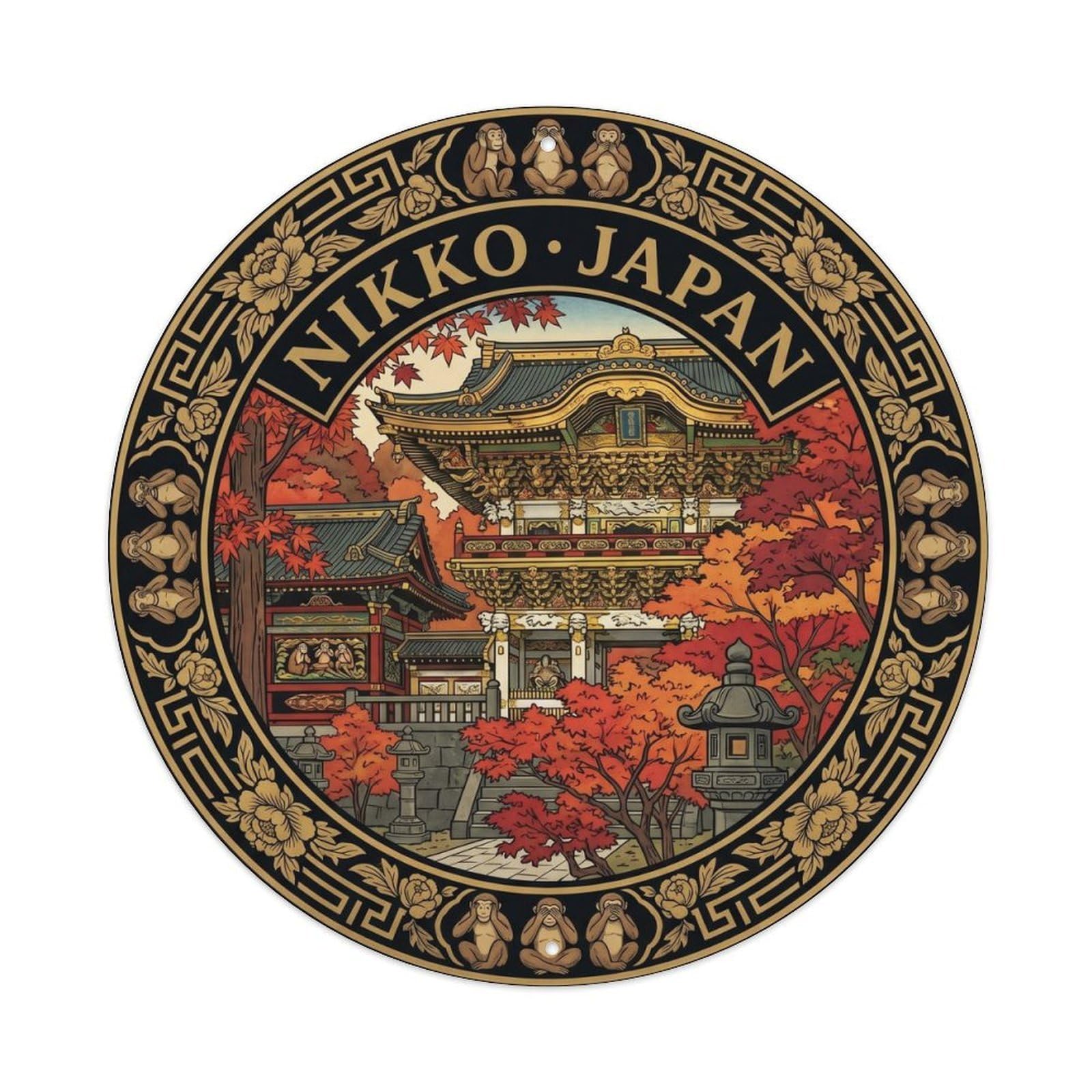 Olhnbad Style Tochigi Nikko Toshogu Ornate Shrine Japanese Heritage Metal Tin Sign