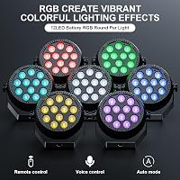 Starlitflow RGB LED Par lámpa 12 LED távirányítóval, 2200 mAh akkumulátor, party és DJ fényzene 2