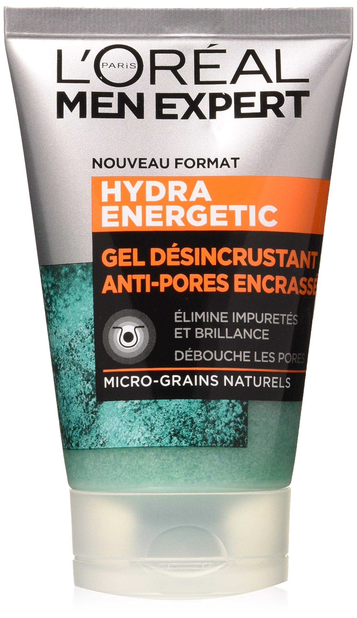 L'Oréal Men Expert - Gel Désincrustant Anti-Pores Encrassés -Soin du Visage - Hydra Energetic - 100 mL